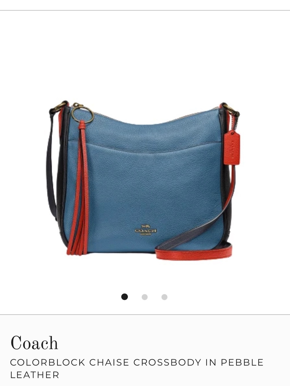 NWOT Coach Colorblock Chaise Crossbody Bag in Lake Multi